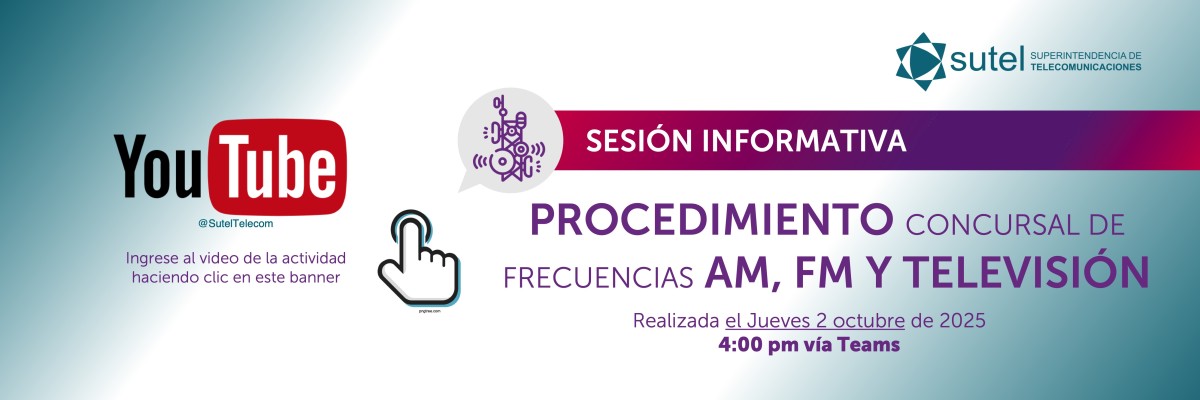 Banner video sesión informativa subasta Radio y Televisión