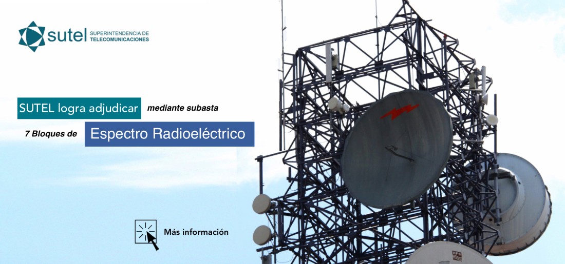 SUTEL adjudica 7 bloques de Espectro Radioeléctrico