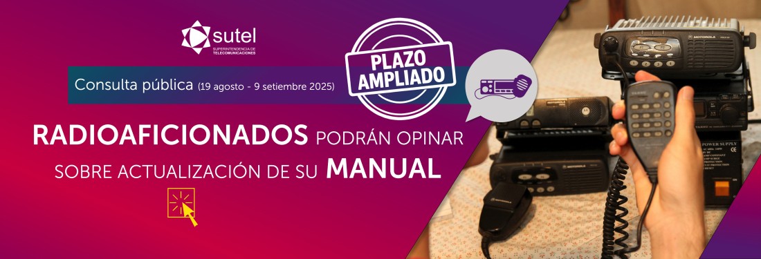 Banner SUTEL amplia plazo de consulta Manual de Radioaficionados Banner SUTEL amplia plazo de consulta Manual de Radioaficionados